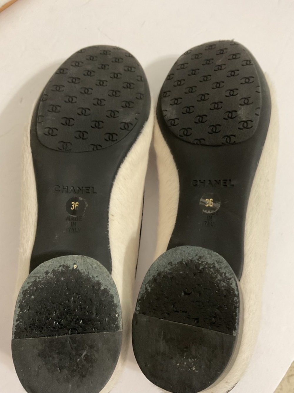 CHANEL Shoes Pony Hair Patent Cap Toes Ballet Flats Size 36 - Picture 6 of 11